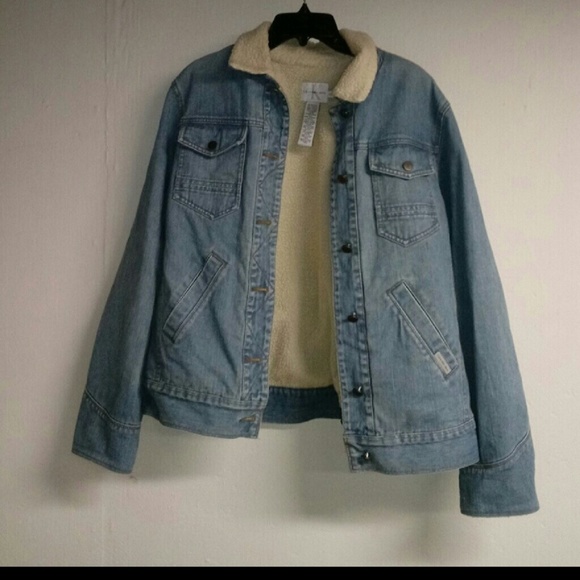 calvin klein sherpa trucker jacket